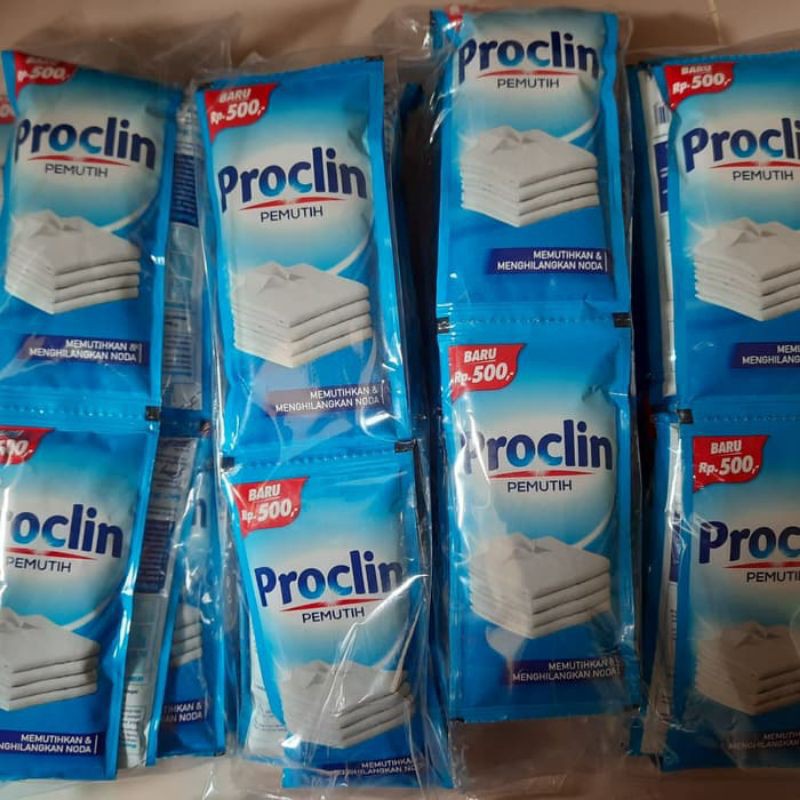 Proclin Pemutih / Soklin Pemutih Pakaian / Harga 6 sachet