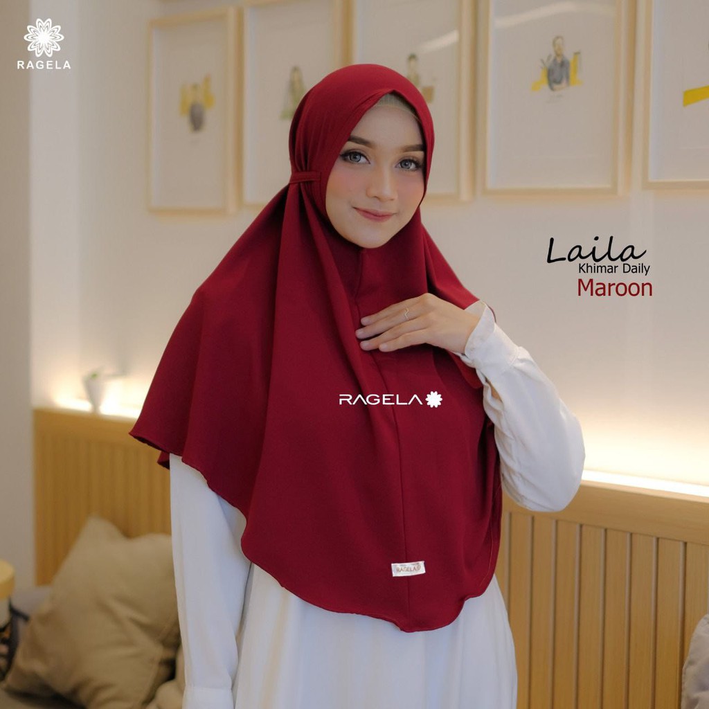 KHIMAR LAILA BY RAGELA HIJAB KHIMAR BAHAN MOSCREPE IMPORT KHIMAR MURAH KHIMAR BRANDED KHIMAR SIMPLE