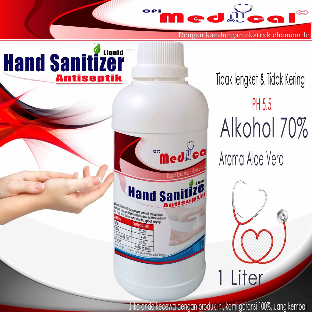 Hand Sanitizer 100ml 500ml dan 1 Liter Cair dan Gel all varian (izin Kemenkes)