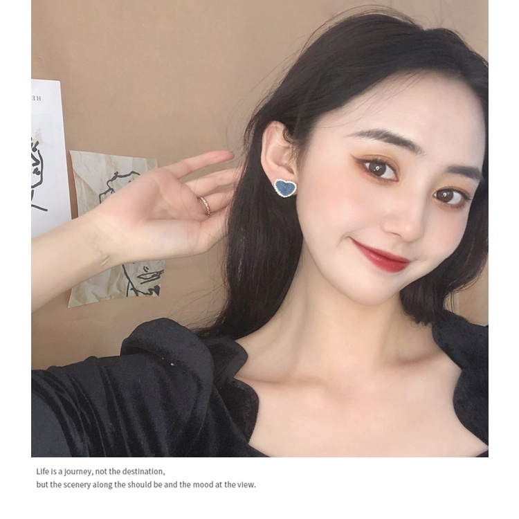 Anting Stud 925 Silver Bentuk Persegi Geometris Gaya Korea