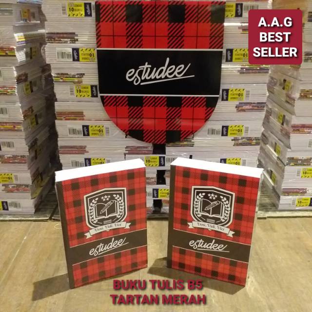 

BUKU TULIS UKURAN B5 TARTAN MERAH 1 PAK, ISI 10 PCS, 48 LEMBAR/PCS