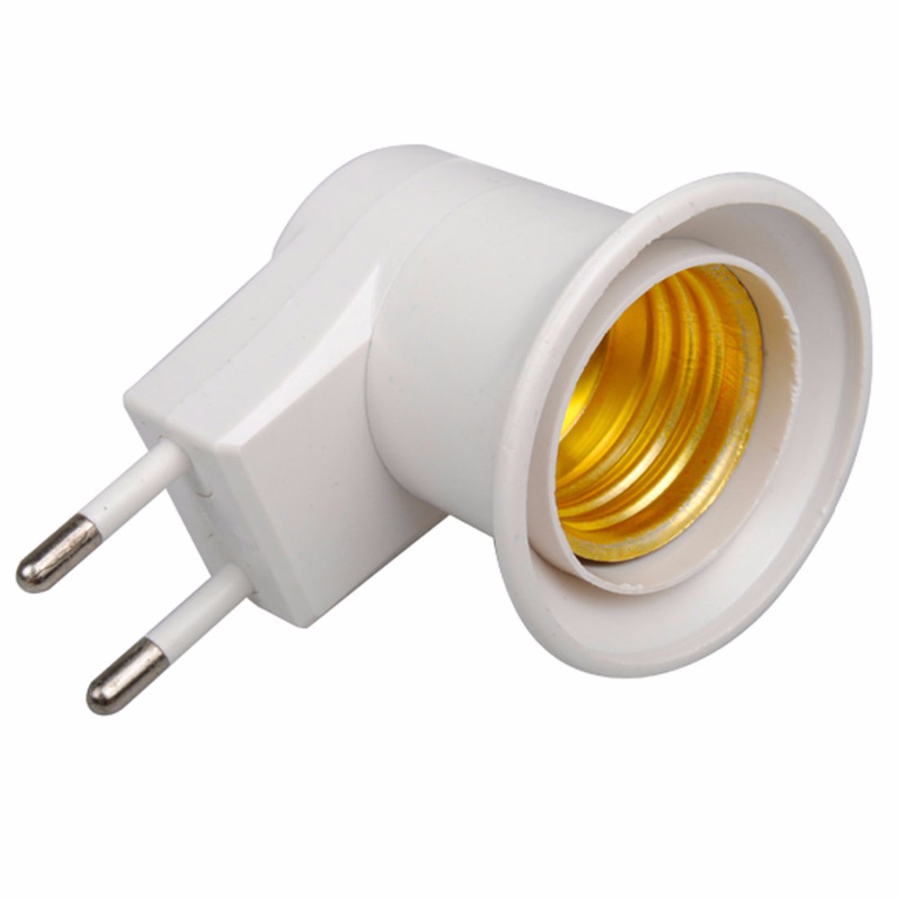 Fitting E27 Lampu Bohlam Portable EU Plug - White