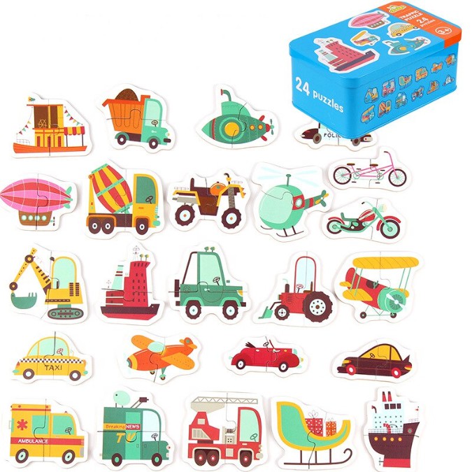 24 Mini Puzzle Wooden Puzzle Anak Puzzle Kayu Jigsaw Puzzle Mainan Balita Mainan Edukasi Anak