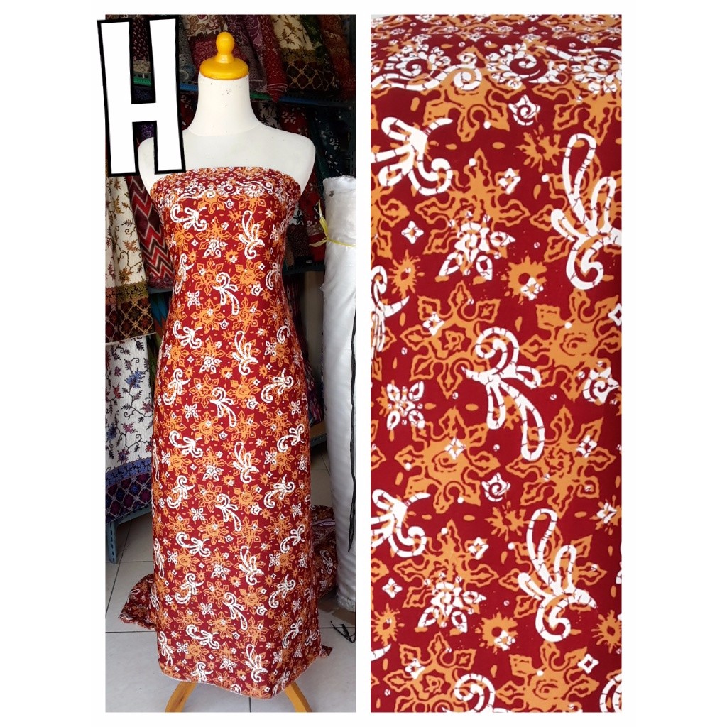 Jual Bahan Kain Batik BabyTouch Semi Sutra Merah Bata 26103 Meteran