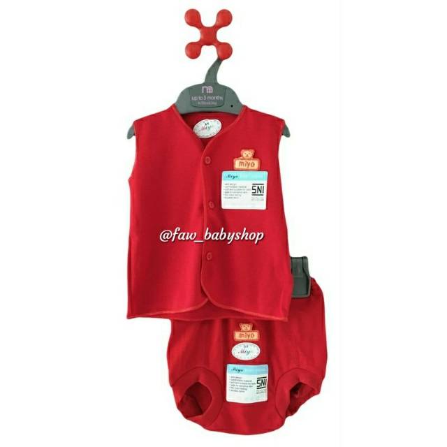 MIYO Red MERAH SETELAN KUTUNG Newborn Baju Kutung + Celana Pop 0-3 bulan &amp; 3-6 Bulan