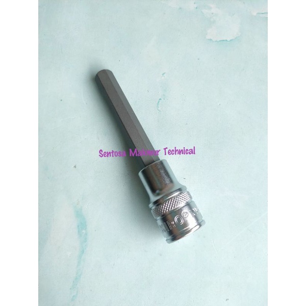 TEKIRO 1/2&quot; x 10 MM Kunci Mata Sock Sok L Hex Bit Socket Long Panjang