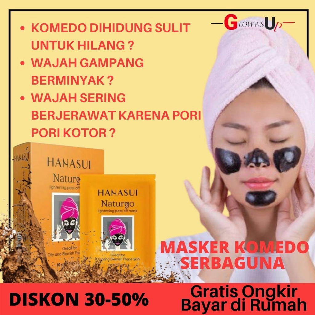 PENCABUT KOMEDO MASKER MUKA PEEL OFF MASK HANASUI NATURGO MASKER BPOM PERAWATAN WAJAH