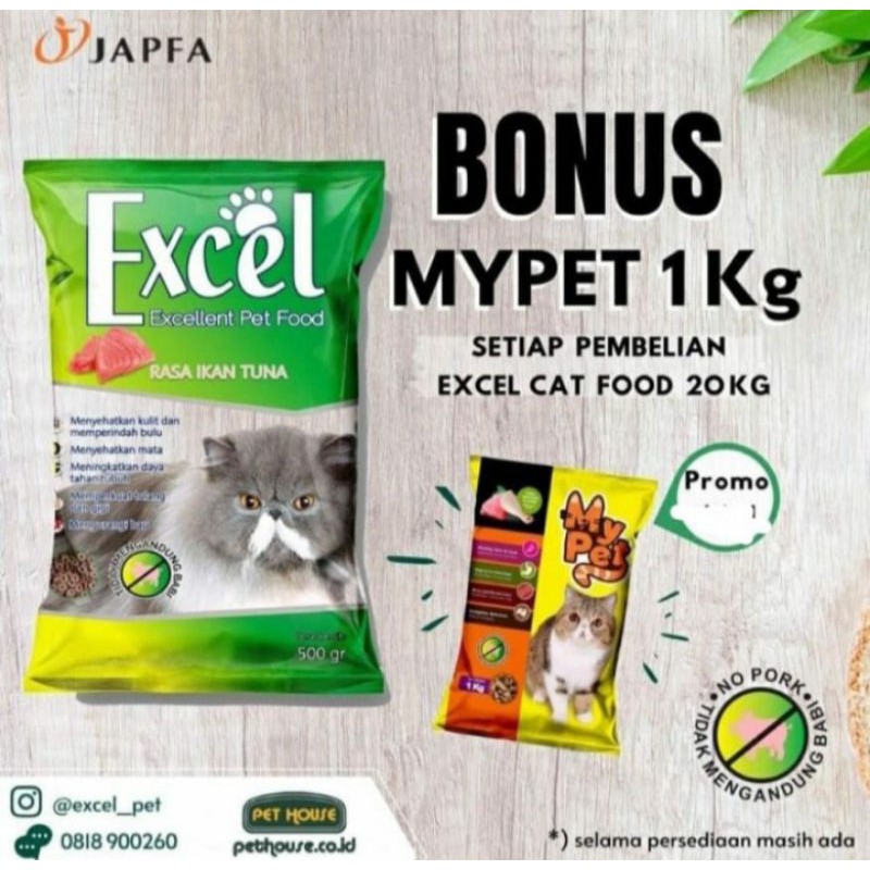 Makanan kucing promo Excel catfood all variant 20kg (Go-jek only) makanan kucing dry catfood excell