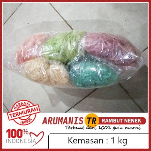 

arumanis / arbanat / arum manis / rambut nenek / rainbow candy 1 kg plastic