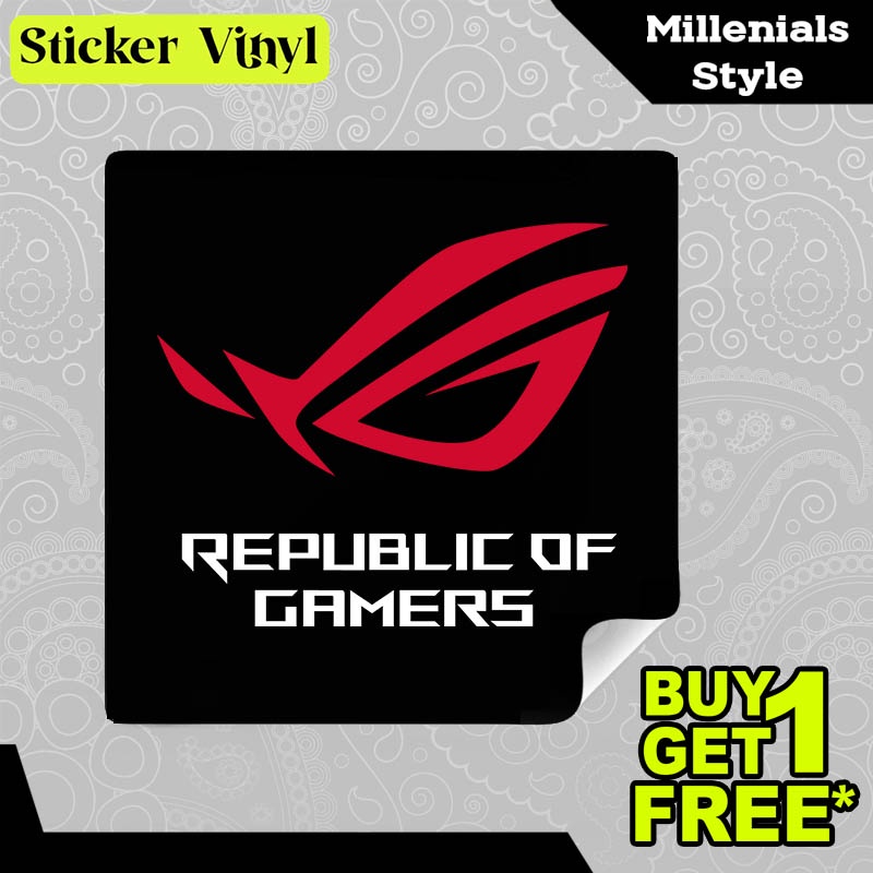 

Stiker Sticker Asus ROG Republic of Gamers Desain Keren dan Kekinian Aesthetic Bahan Vinyl Satuan Anti Air