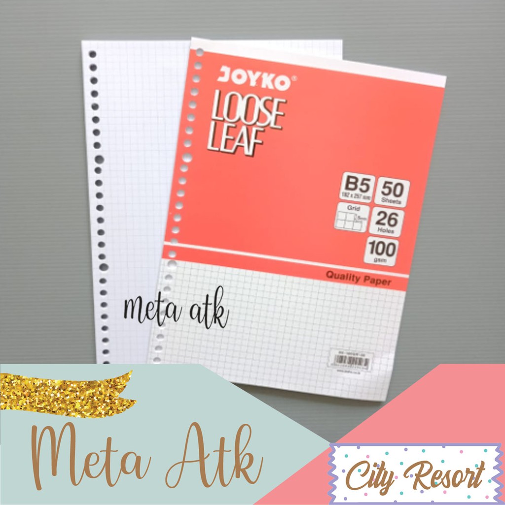 

Loose Leaf / Kertas Binder Joyko B5 50 Lembar ( Grid )