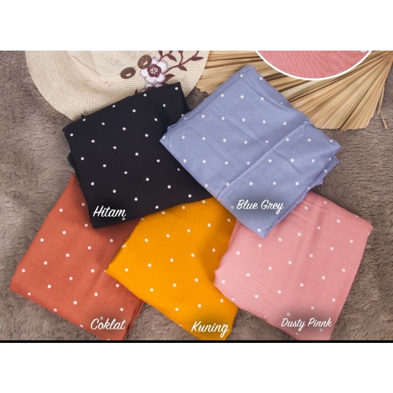 Kain Rayon Premium motif polkadot murah