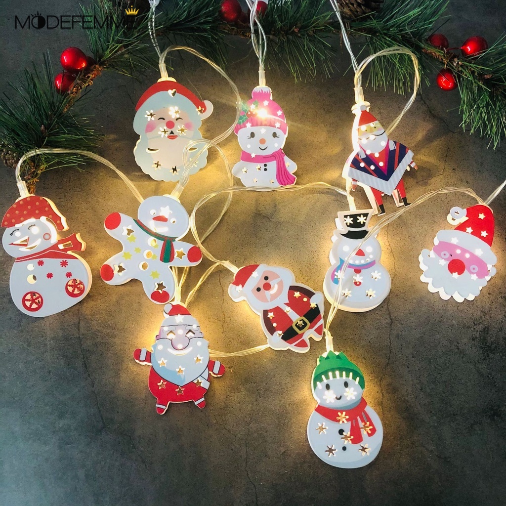 Lampu String Led Bentuk Boneka Natal 3d Untuk Dekorasi Ruang Tamu