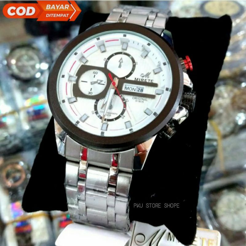 JAM MIRETE ORIGINAL JAM PRIA ANALOG TAHAN AIR FREE  BATRAI_JAM TANGAN COWOK RANTAI STAINLIS STEL JAM TANGAN PRIA WATER RESISITANT, JAM TANGAN IMPORT PRIA MODEL TERBARU_JAM TANGAN PRIA TERLARIS TAHAN AIR SILVER