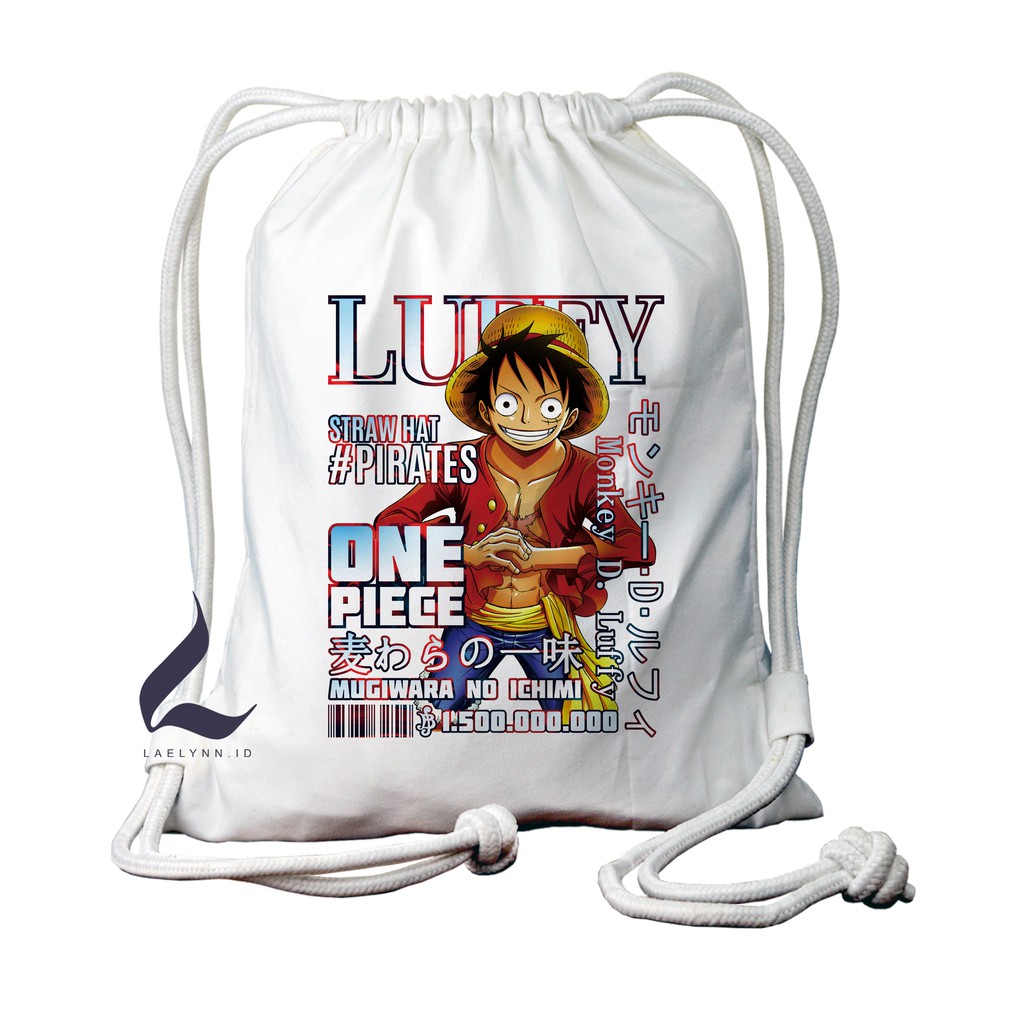 LAELYNN - STRING BAG TAS SERUT KANVAS PREMIUM Motif Anime One Piece - OPE0108