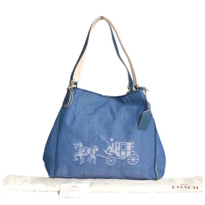 coach shoulder bag denim