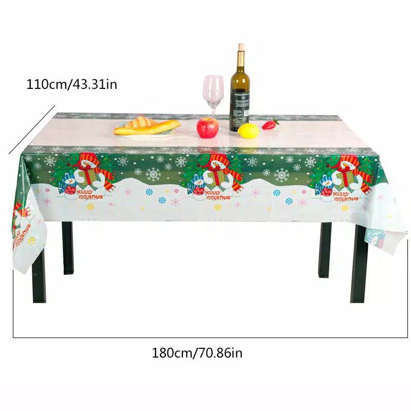 Taplak meja motif natal table cloth santa clouse pohon natal