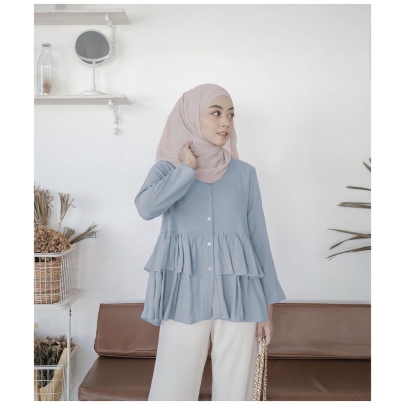 (DBY) BLOUSE VONELA RUFFLE CRINCLE AIRFLOW