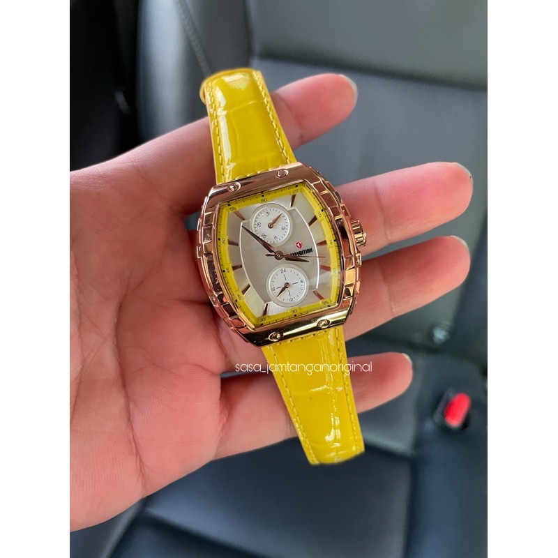 Jam Tangan Expedition E 6782 Original Kuning Rosegold wanita / cewek / ladies
