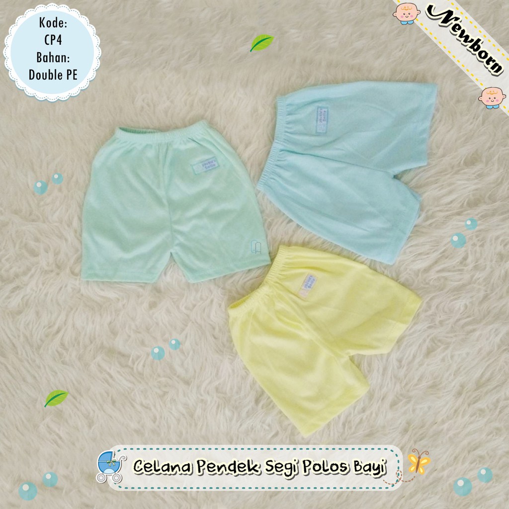 Celena pendek bayi motif / polos , celana bayi pendek