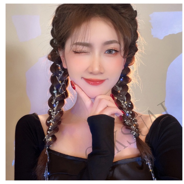Jepit Rambut Model Kepang Rumbai Gaya Korea Untuk Wanita