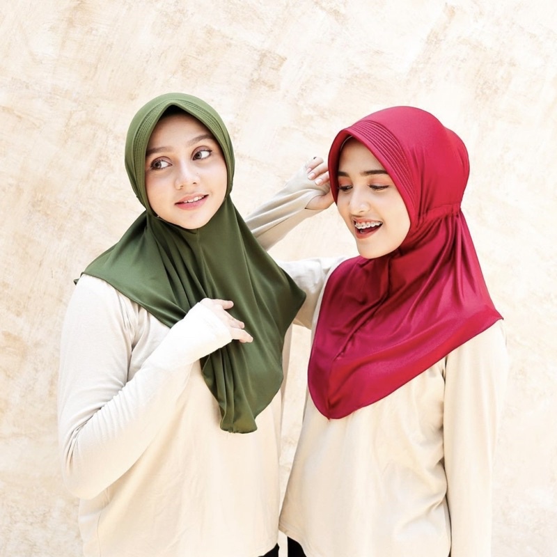 Hijab Bergo Serut Jersey / Bergo Sport Serut Jersey