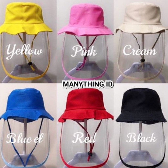 TOPI BUCKET ANTI CORONA ANAK / TOPI FACE SHIELD ANAK / FACE SHIELD ANAK/FACE SHIELD DEWASA/TOPI MIKA