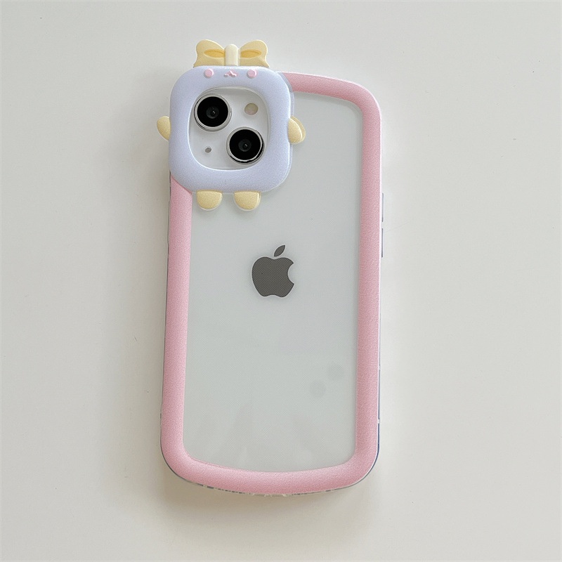 Case Transparan Motif Monster Kecil Warna Kontras Untuk IPhone X 13 12 11Promax xs xr