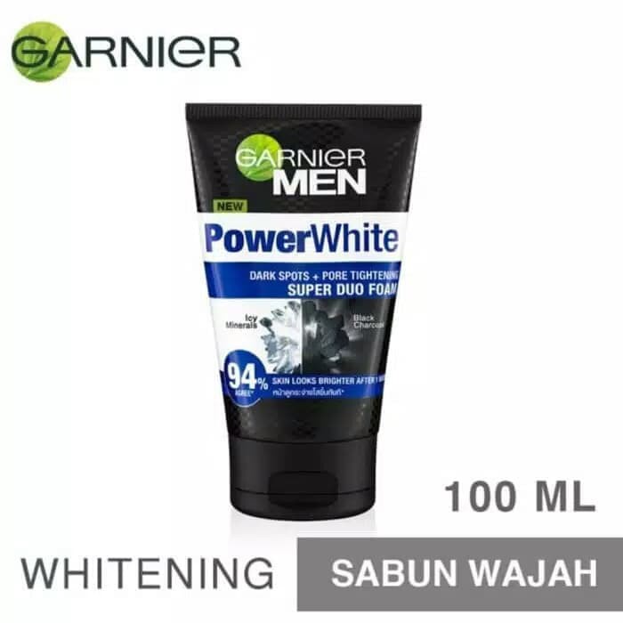 ORIGINAL Sabun Wajah Garnier Men Power White Super Duo Foam 100 ML