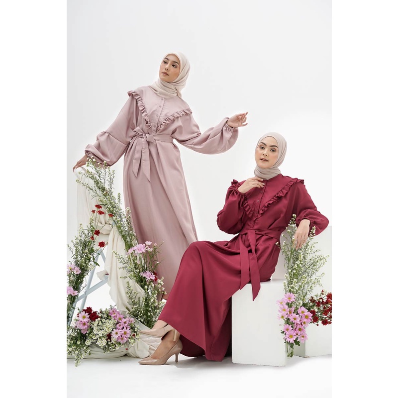 DRESS PANJANG KIYOMI DRESS HIJAB KEKINIAN DRESS HIJAB KOREAN STYLE DRESS LEBARAN GAMIS LEBARAN