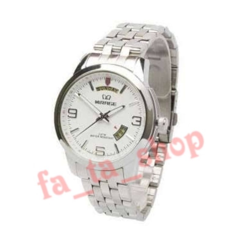 Jam Tangan Mirage Original Rantai Sport Pria Tgl/Hari
