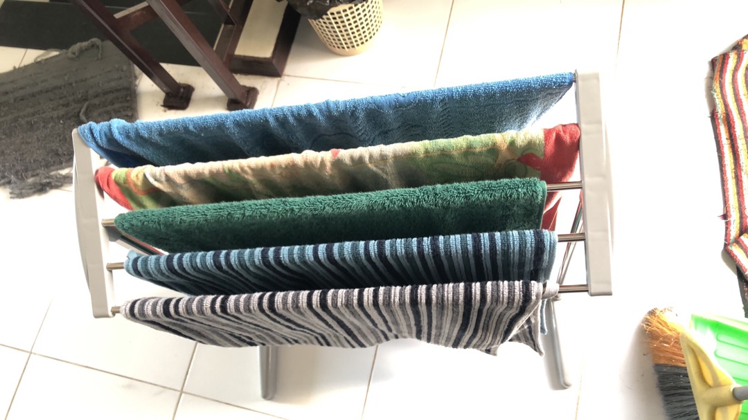 Rak Jemuran Handuk Aluminium 5 Baris Minimalis - Mobile Towel Rack