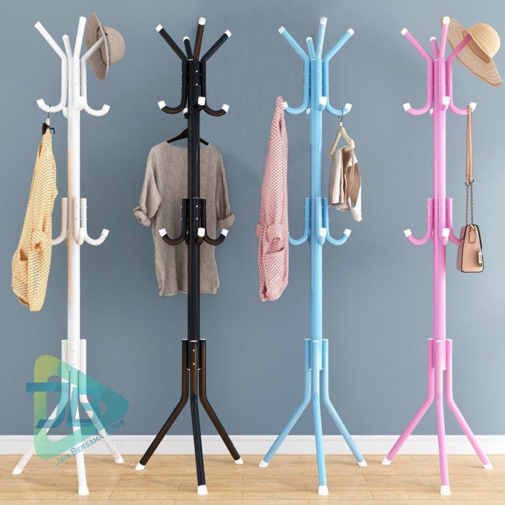 RT87 standing hanger gantungan berdiri stand baju topi tas multifungsi 8 hook kait pengait JB5476