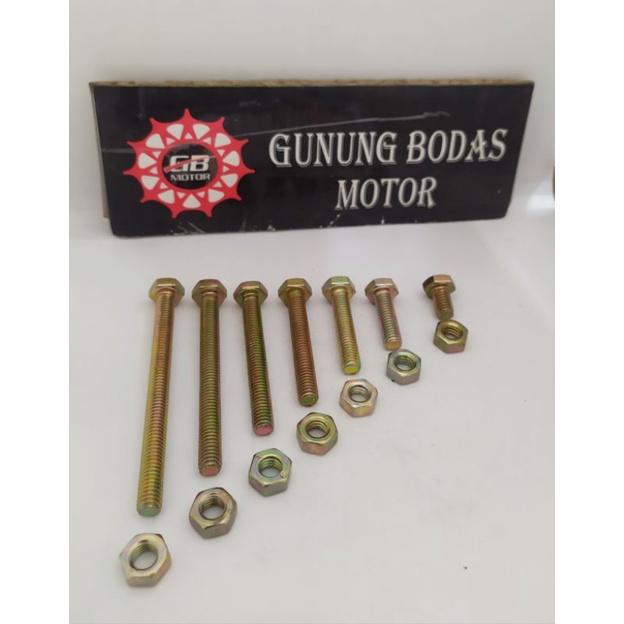 Mur Baut 6x10mm , 6x20mm, 6x30mm, 6x40mm, 6x50mm, 6x60mm, 6x70mm Mur baut Murah