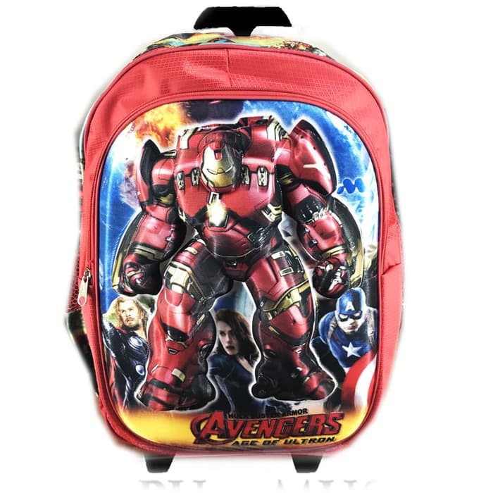 Tas Troley Sekolah SD Avenger Infinity War Iron Man 3D Timbul Solid S