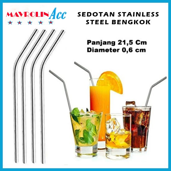 Jual Sedotan Stainless Steel Bengkok Straw Sedotan Bengkok Ramah