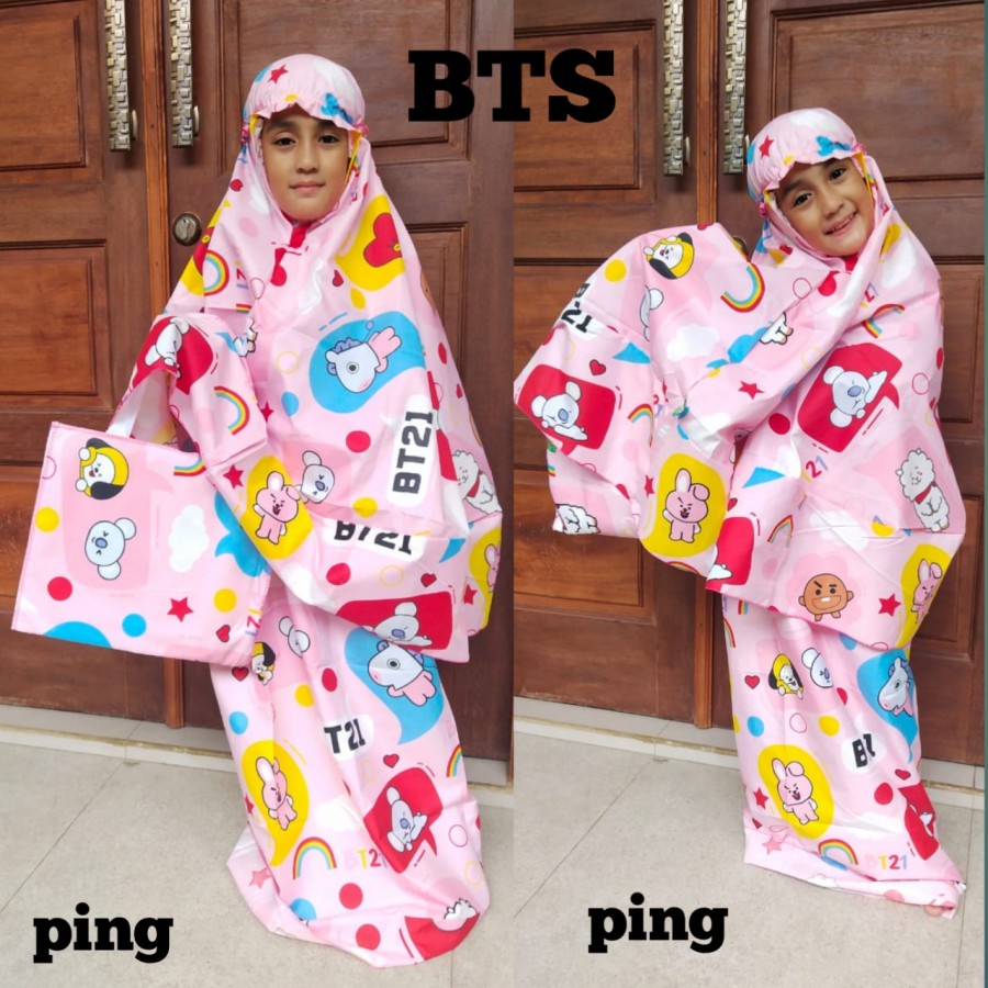 mukena anak BTS terlaris adem nyaman dipakai best seller