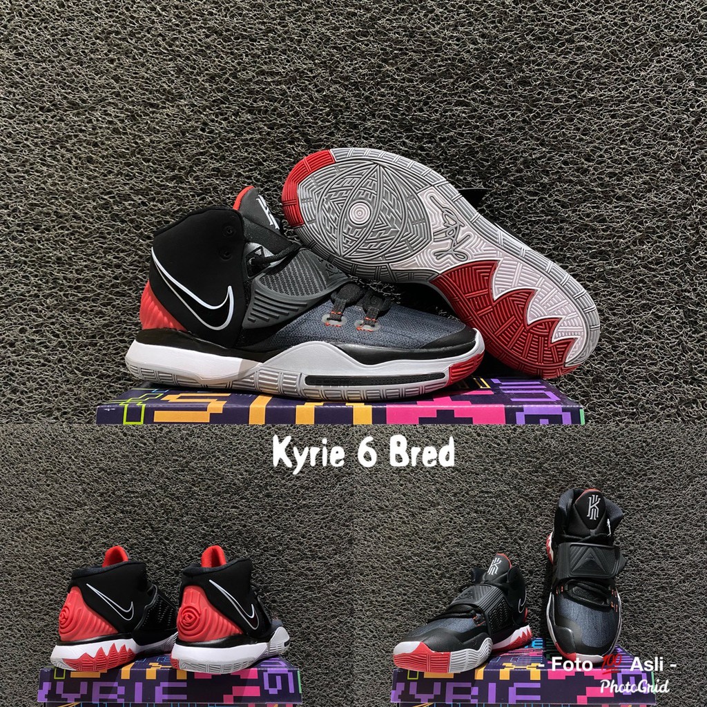 SEPATU BASKET NIKE KYRIE 6 BRED REPLIKA BOX ORIGINAL