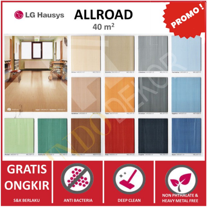 Vinyl Lantai Roll Rumah Sakit LG HAUSYS Anti Bakteri - Lantai Vynil Homogeneus Sheet Allroad