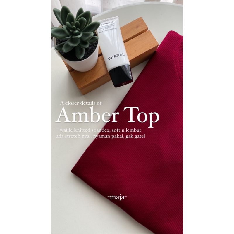 amber top lengan pendek