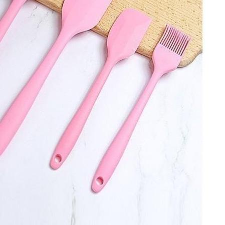 ♬ Spatula Set 5 in 1/ Sotil Silikon Set/ Capitan Penggorengan - Merah ❉