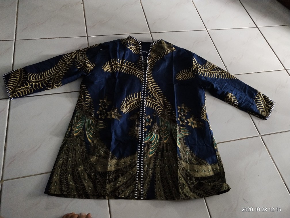 Boleh Pisah Couple Atasan Blus Batik Wanita Modern Halus Dolby Kombinasi Brokat Polos