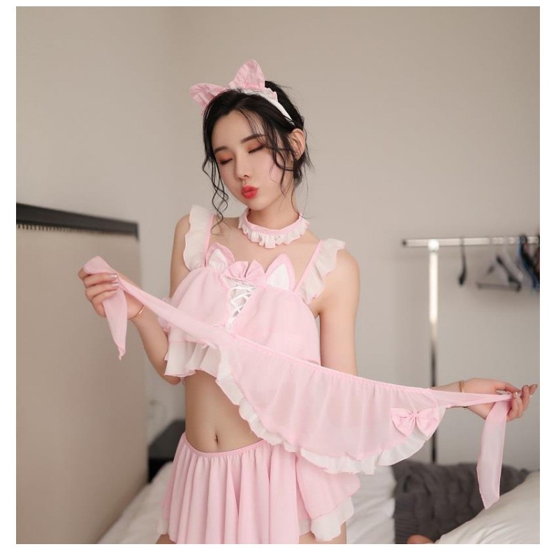 LI-40 nekomimi lolita maid cat sexy lingerie baju tidur wanita seksi cosplay