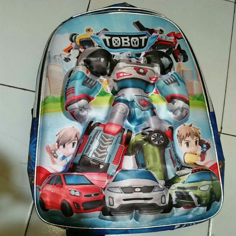 TAS ANAK LAKI TOBOT / MOTIP TIMBUL / TAS ANAK KARAKTER TOBOT / TAS ANAK LAKI SD