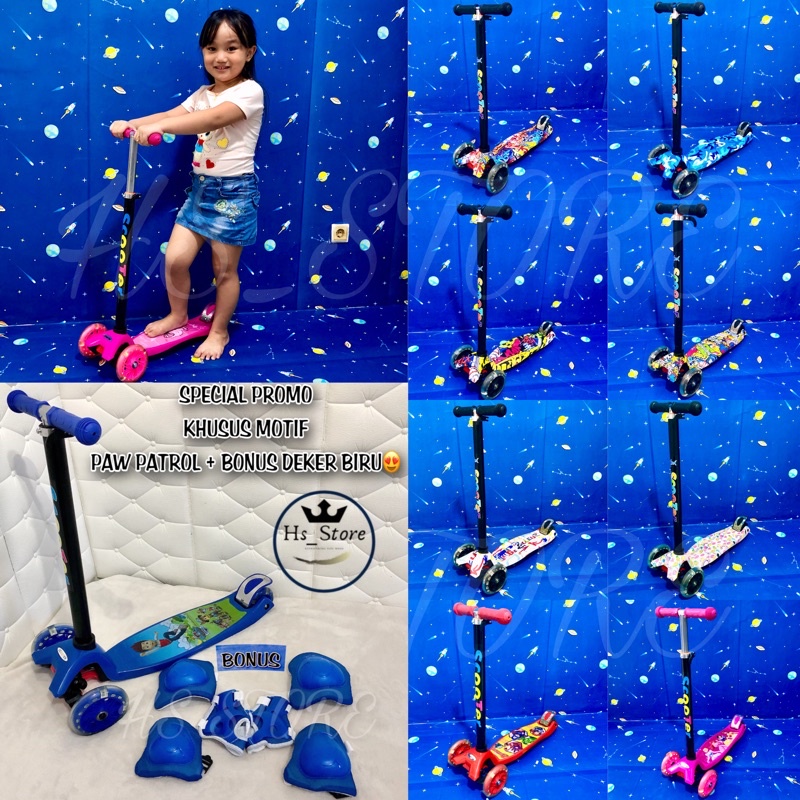 READY SEMUA MOTIF !! KICKBOARD MINI SCOOTER / SKUTER / OTOPED ANAK KEKINIAN 3 RODA +FREE BUBBLE WRAP