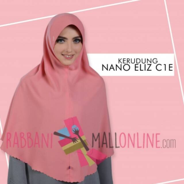 Krd Nano Eliz XL c1e jilbab instan syar'i polos topi