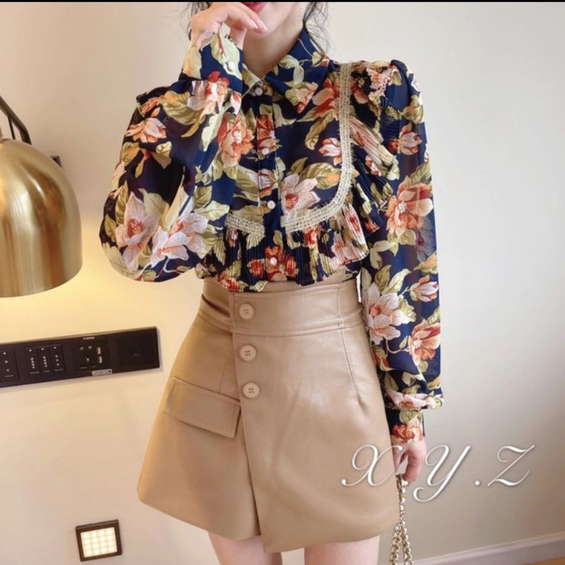 MDLV ~ 5192# Lona Ruffle Shirt Blouse Korea Atasan Blouse Premium Import Fashion Import