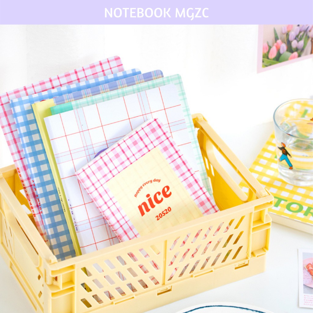 

Notebook MGCK Cover Plaid A5 A6 Grid Line Blank 100 Lbr Agenda Planner