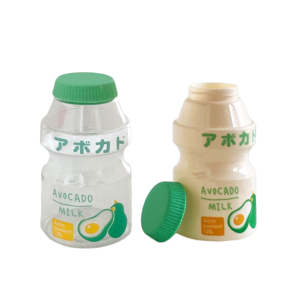 Botol Minum Unik Transparan / Tali dan Non Transparan / Tali Fruity 480ML-Hijau