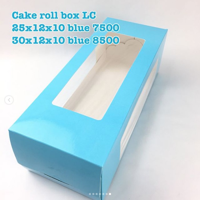 

CAKE ROLL BOX LOCAL 25X12X10CM / DUS BOLU GULUNG / KOTAK KUE CANTIK
